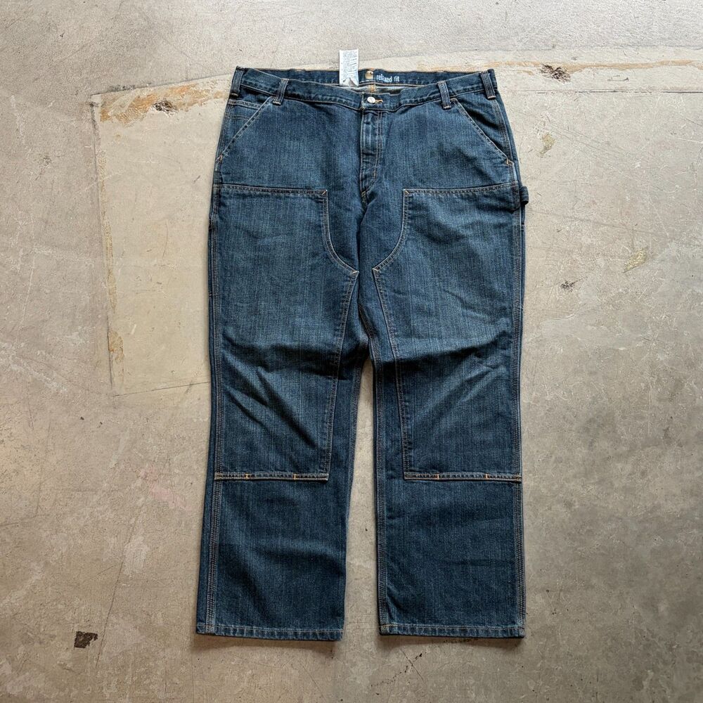 Carhartt Double Knee Carpenter Jeans Mens Size 41x29 Blue Denim Relaxed Fit